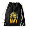 PRINTFASHION Queens are born in May - Sportzsák, Tornazsák - Fekete