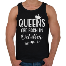 PRINTFASHION QUEENS are born in October - Férfi atléta - Fekete atléta, trikó