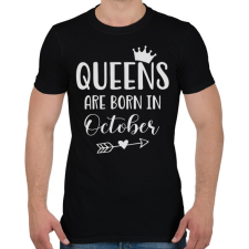 PRINTFASHION QUEENS are born in October - Férfi póló - Fekete férfi póló