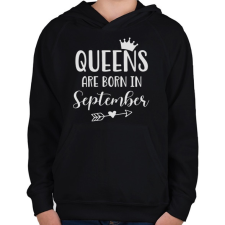 PRINTFASHION QUEENS are born in September - Gyerek kapucnis pulóver - Fekete gyerek pulóver, kardigán