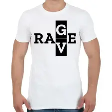PRINTFASHION R A V/G E - Férfi póló - Fehér férfi póló