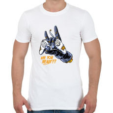 PRINTFASHION R U ready? - Férfi póló - Fehér