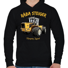 PRINTFASHION Rába steiger  - Férfi kapucnis pulóver - Fekete