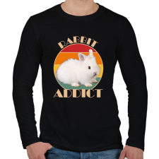 PRINTFASHION Rabbit addict - Férfi hosszú ujjú póló - Fekete férfi póló
