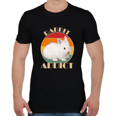 PRINTFASHION Rabbit addict - Férfi póló - Fekete
