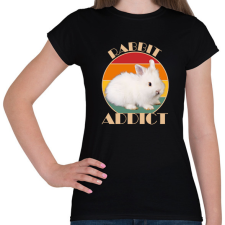 PRINTFASHION Rabbit addict - Női póló - Fekete női póló