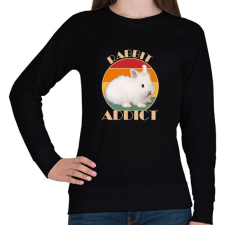 PRINTFASHION Rabbit addict - Női pulóver - Fekete női pulóver, kardigán