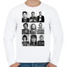 PRINTFASHION Rács mögött. - Férfi pulóver - Fehér férfi pulóver, kardigán