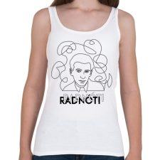 PRINTFASHION Radnóti - Vonalas arckép - Női atléta - Fehér női trikó