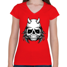 PRINTFASHION Ragadozó - Női V-nyakú póló - Piros női póló