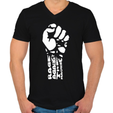 PRINTFASHION Rage - Férfi V-nyakú póló - Fekete