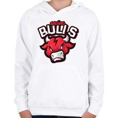 PRINTFASHION Raging Bulls - Gyerek kapucnis pulóver - Fehér