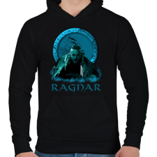 PRINTFASHION RAGNAR - Férfi kapucnis pulóver - Fekete férfi pulóver, kardigán