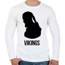 PRINTFASHION Ragnar - Vikings - Férfi hosszú ujjú póló - Fehér