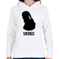 PRINTFASHION Ragnar - Vikings - Női kapucnis pulóver - Fehér női pulóver, kardigán