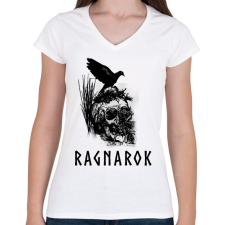 PRINTFASHION ragnarok - Női V-nyakú póló - Fehér női póló
