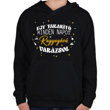 PRINTFASHION Ragyogóvá varázsol - Gyerek kapucnis pulóver - Fekete gyerek pulóver, kardigán