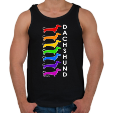 PRINTFASHION Rainbow dachshund - Férfi atléta - Fekete atléta, trikó
