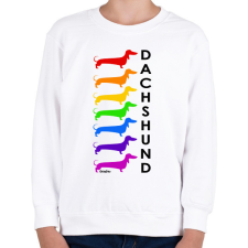 PRINTFASHION Rainbow dachshund - Gyerek pulóver - Fehér gyerek pulóver, kardigán