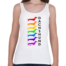 PRINTFASHION Rainbow dachshund - Női atléta - Fehér női trikó
