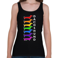 PRINTFASHION Rainbow dachshund - Női atléta - Fekete női trikó