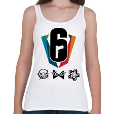 PRINTFASHION Rainbow Six - Női atléta - Fehér női trikó