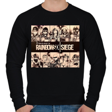PRINTFASHION Rainbow six siege - Férfi pulóver - Fekete