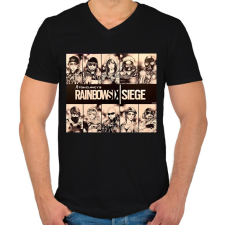 PRINTFASHION Rainbow six siege - Férfi V-nyakú póló - Fekete férfi póló