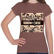 PRINTFASHION Rainbow six siege - Női póló - Mogyoróbarna