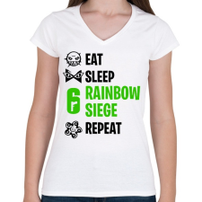 PRINTFASHION Rainbow Six Siege - Női V-nyakú póló - Fehér női póló