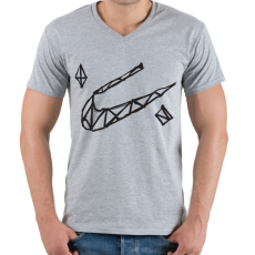 PRINTFASHION rajzolNIKEll.fekete - Férfi V-nyakú póló - Sport szürke