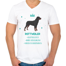PRINTFASHION Rák - Rottweiler - Férfi V-nyakú póló - Fehér