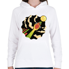 PRINTFASHION Rakéta - Női kapucnis pulóver - Fehér