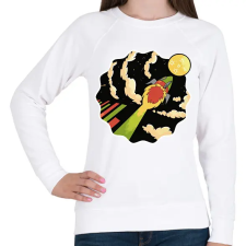 PRINTFASHION Rakéta - Női pulóver - Fehér női pulóver, kardigán