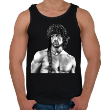 PRINTFASHION Rambo - Férfi atléta - Fekete atléta, trikó