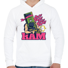 PRINTFASHION Rambo RAM - Férfi kapucnis pulóver - Fehér férfi pulóver, kardigán