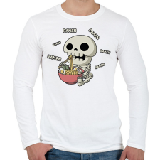 PRINTFASHION Ramen és csontváz - Férfi hosszú ujjú póló - Fehér férfi póló