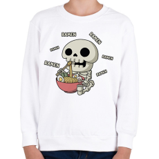 PRINTFASHION Ramen és csontváz - Gyerek pulóver - Fehér