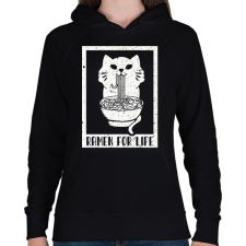 PRINTFASHION Ramen for life - Női kapucnis pulóver - Fekete női pulóver, kardigán