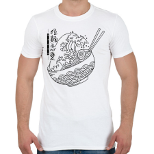 PRINTFASHION Ramen hullám - Férfi póló - Fehér férfi póló