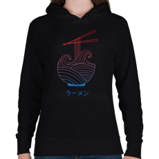 PRINTFASHION Ramen tenger - Női kapucnis pulóver - Fekete