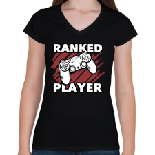 PRINTFASHION Ranked Player - Női V-nyakú póló - Fekete női póló