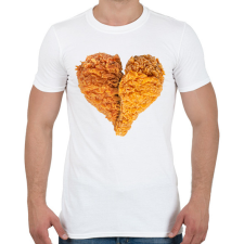 PRINTFASHION Rántott csirkecomb szív - Férfi póló - Fehér férfi póló