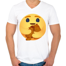 PRINTFASHION Rántott hús - Férfi V-nyakú póló - Fehér