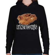 PRINTFASHION rántott hús  - Női kapucnis pulóver - Fekete női pulóver, kardigán