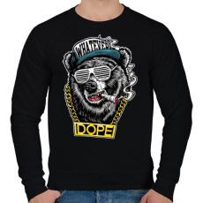 PRINTFASHION Rap medve - Férfi pulóver - Fekete