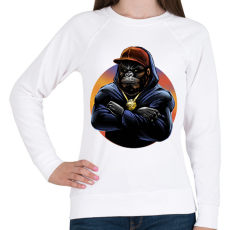 PRINTFASHION Rapper gorilla - Női pulóver - Fehér