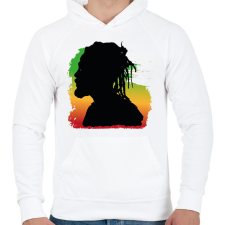 PRINTFASHION Rastafari - Férfi kapucnis pulóver - Fehér férfi pulóver, kardigán