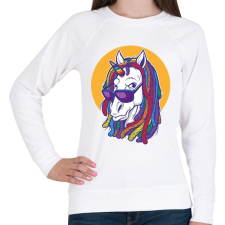 PRINTFASHION Rasztás ló - Női pulóver - Fehér női pulóver, kardigán