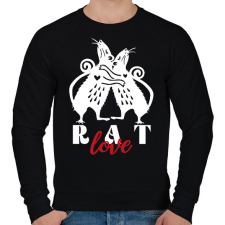 PRINTFASHION Rat love - Férfi pulóver - Fekete férfi pulóver, kardigán